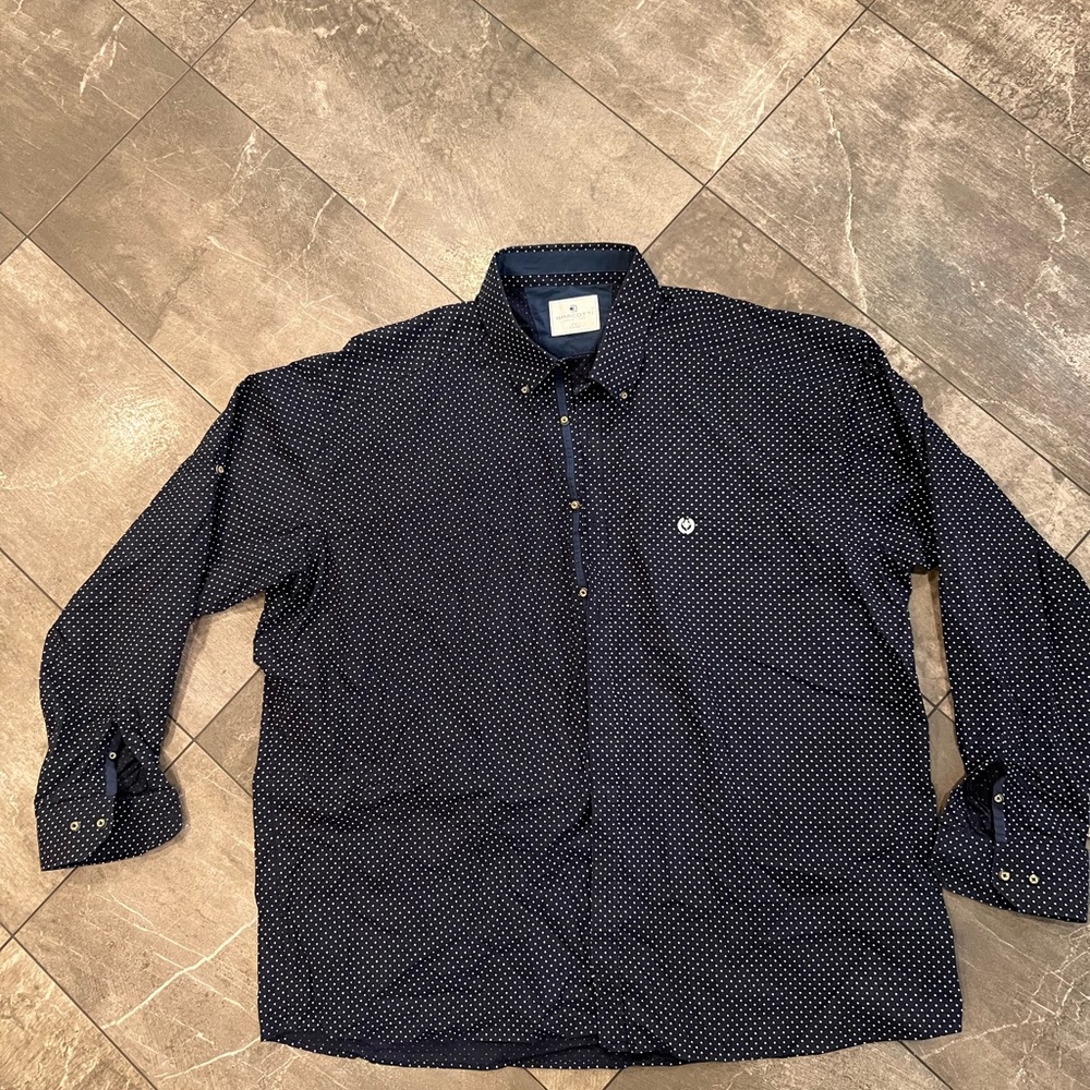 Barcotti Men's Navy Blue Polka Dot Shirt size 6xl